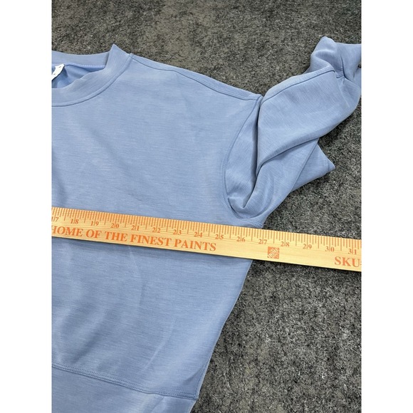 Lululemon Softstreme Perfectly Oversized Cropped Crew Sweatshirt Blue Womens 10 - Picture 6 of 7